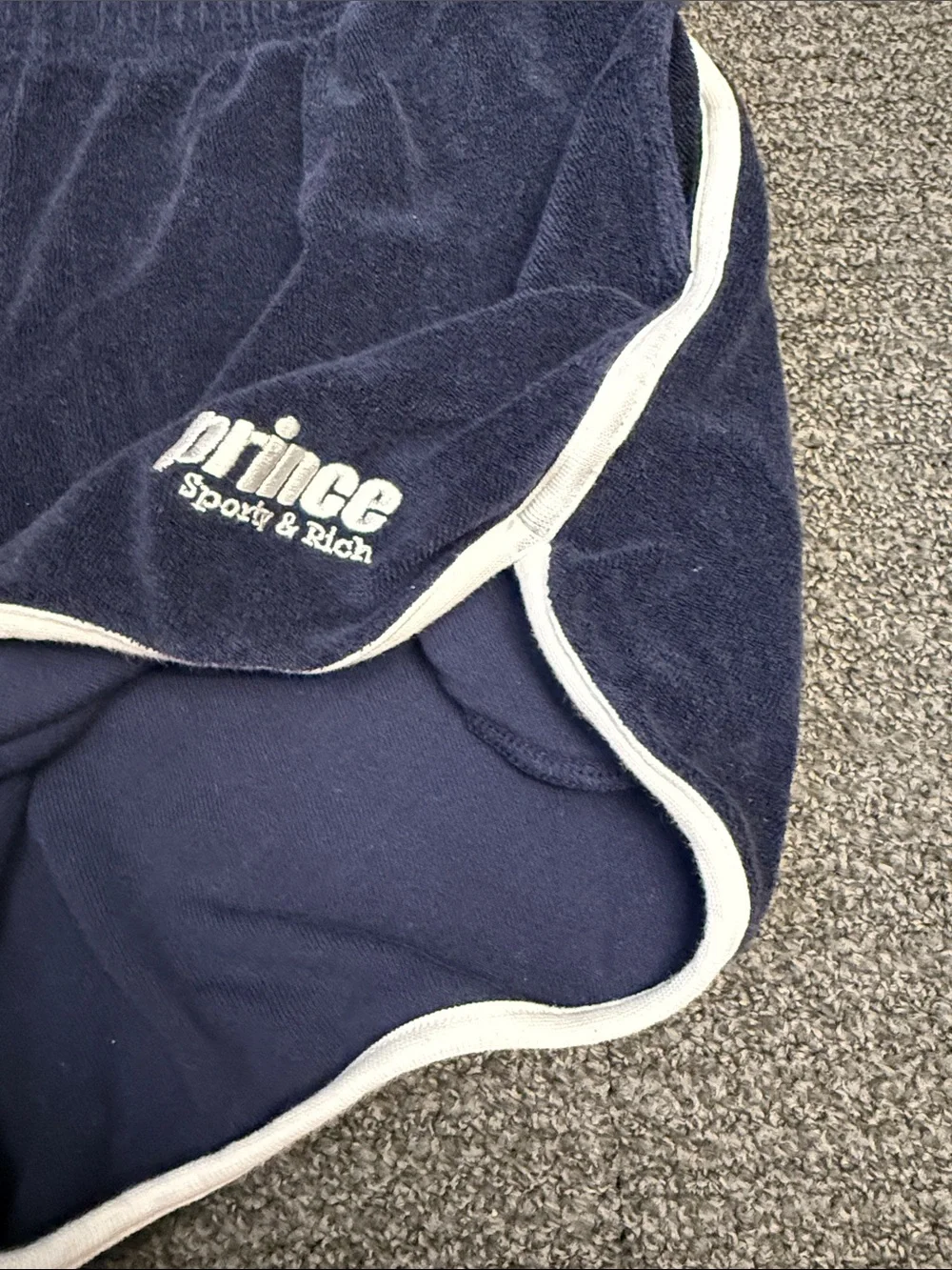 Sporty & Rich x Prince Sporty Terry Short in Navy/White